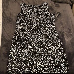 Chic Black and White Swirl Mini Dress